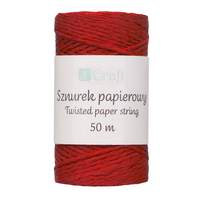 Twisted paper string - red 50 m