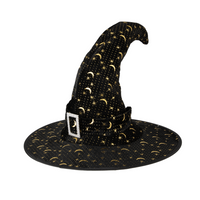 Witch's Hat - Curved - Black and Gold 38x30cm