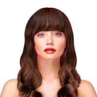 Wig - long, curly, brown