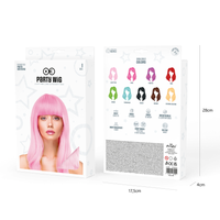 Wig - long, straight, light pink