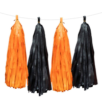 Halloween tassel garland - black and orange