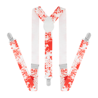 Trouser suspenders - red and white 2.5cm