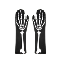 Long bone gloves - black and white