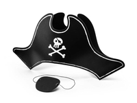 Pirate hat with eye patch - 14 cm