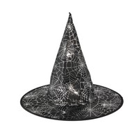 Witch's hat - Cobwebs - black and silver 38x32cm